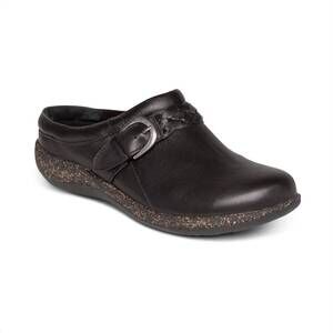 NEW AETREX women's libby braided clog in black